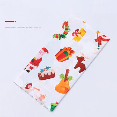 China Disposable Plastic Christmas Tablecloth Santa Table Cover Tablecloth Merry Christmas Decoration for sale