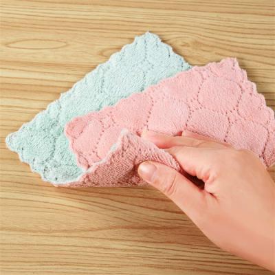 China Non-stick Stocked Oil Wash Microfiber Dish Cloth, Household Dishwashing Cleaner Mopping Tools for sale