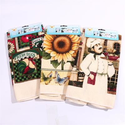 China Washable Cotton Tea Towel Kitchen Dish Towel Stocked Canvas Foldable Tea Towel for sale