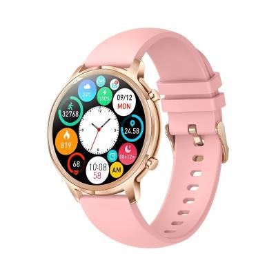 China Touch Screen 2023 Best Selling T18 Female Smart Watch BT Calling with 1.32 inch Round IPS Screen Heartrate Sleep Tracker for sale