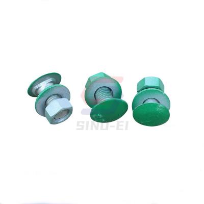 China Easily Assembled Zine Coated Steel Road Guardrail Bolt and Nut Accessories For Sale for sale