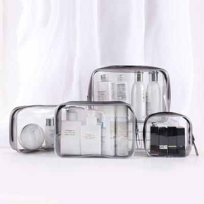 China Travel Durable Clear PVC Makeup Clear Vinyl Bag Cosmetic Toiletry Bag For Women Men for sale