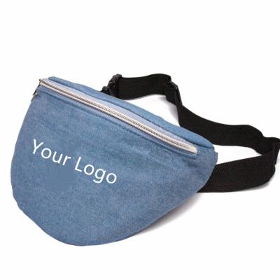 China Water Proof Custom Denim Bag Canvas Cotton Worthless Waist Bags Pussy Pack Sports Corduroy Waist Belt Bag for sale