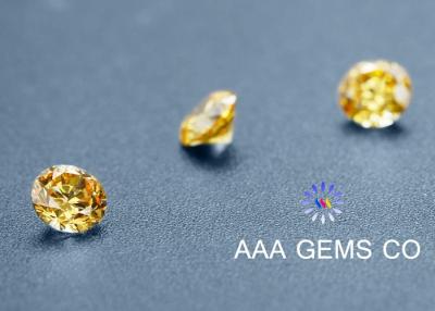 China Ronde Gele Synthetische Gekleurde Moissanite voor de Uitstekende Verlovingsringen van Moissanite Te koop