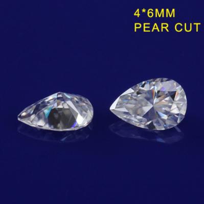 China Edelsteine des 4*6mm Birnen-Form-Diamant Moissanite-Fantasie-Schnitt-VVS Moissanite zu verkaufen