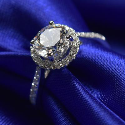 China 1,0 Schmuck-Weißgold-Ring Ct Moissanite mit eleganter Geschenkbox RD166 zu verkaufen