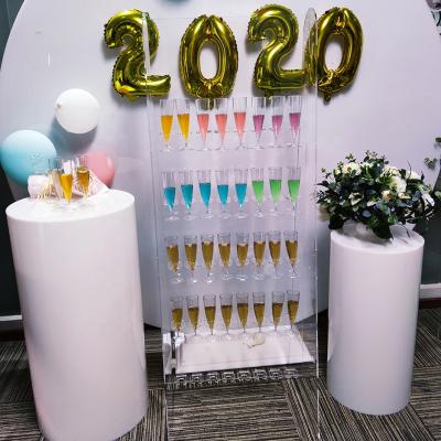 China HOMESWEET Hotel Wholesale Party Wedding Furniture Decoration Wholesale Modern Customized Acrylic Champagne Wall Prosecco Rack for sale