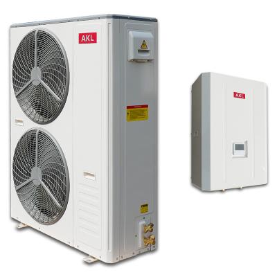 China AKL Outdoor Low Temperature A+++ Level A+++ Split DC Inverter EVI Air To Water Heat Pump Manufacturer for sale