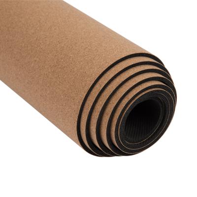 China Custom Made Private Label Yoga Printing Light Weight 6mm Premium Natural Cork Yoga Mat for sale