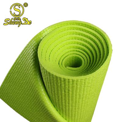 China Eco-friendly non-slip outdoor sport exercise green color PVC yoga mat for sale