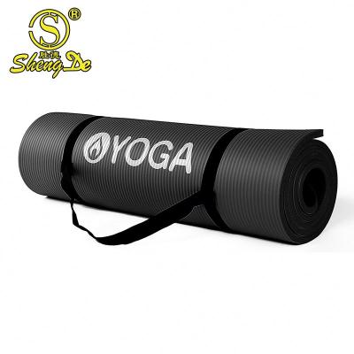 China 183*61cm 15mm Nbr Yoga Workout Mat With Carrier , Custom Quality Yoga Matt for sale