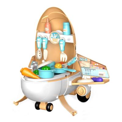 China Play House 38Pcs Kids Play House Toy DIY Planes Assembly Cooking Toys Air Gourmet Kitchen Set Play Toys for sale