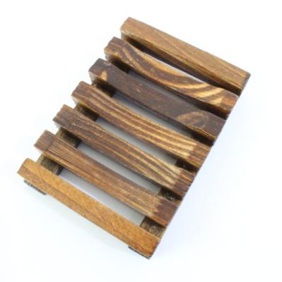 China Amazon Sustainable Popular Dark Wood Bathroom Soap Crate Box Soap Dish Soap Dish for sale