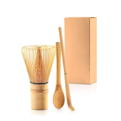 China Viable 3 in 1 Traditional Handmade Organic Japanese Spoon Beater Japanese Matcha Bamboo Tea Set for sale