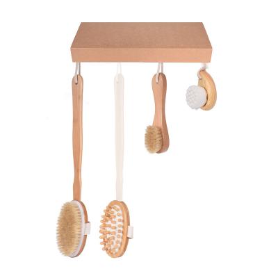 China Eco-Environmental 5 in 1 Beauty Personal Care OEM Customized Private Label Wooden Bath Brush for sale