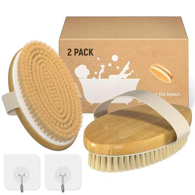 China All Natural Bath Brush Set Bath Brush Wood Bath Brush 2 Pack High Quality Back Brush Bristle for sale