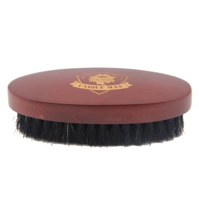 China Amazon Smooth Customized Dark Red Logo Beard Brush Bamboo Straightener Brush Wooden Beard Brush for sale