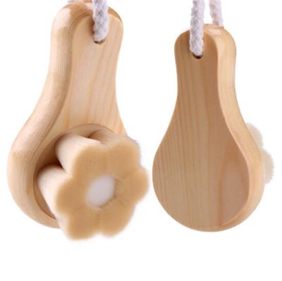 China Private Label Wooden Face Wash Brush Face Cleanser Eco - Friendly for sale