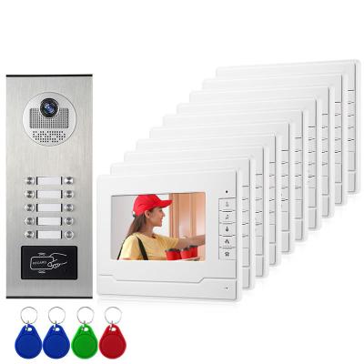 China Monitoring Outdoor 530-V70N 10 buttons factory direct good quality smart doorbell with waterproof camera video door phone system intercom doorbell for sale