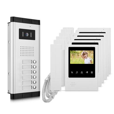 China Video intercom Factory supply 6 apartment  Video intercom Door bell Camera Video Doorbell Door Phone Kits Wired Video Intercom System for sale