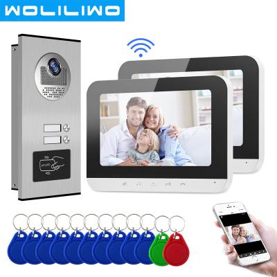 China ABS plastic 4 wire wifi Intercom System Tuya Video Door Phone Video Doorbell With password RFID card Unlock for sale