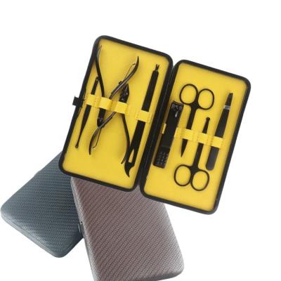 China Toe Nail Nail Care Tool Kit 8 in 1 Set Professional Leather Case Manicure Nipper Nail Clipper Kit Stainless Steel Pedicure Custom Logo for sale