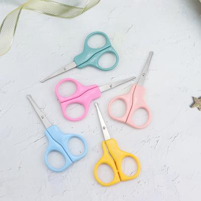 China Right Handed Scissors Baby Care Baby Scissors For Baby Nail Trimmer Safety Cutting Products Macaron Color Nose Hair Around Eyebrow Head Beauty Scissors for sale