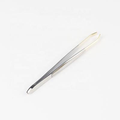 China New Eyebrow Material 430 Stainless Steel High Quality Angle Curved Straight Tweezers - Main Gold, Black Tail Gun Tweezers - New Process for sale