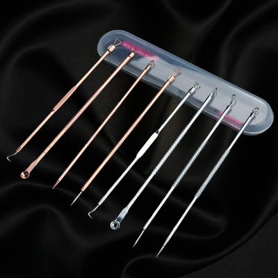 China Face Care Blackhead Removal Acne Needle Extractor Tool Kit Beauty Care Remover 4pcs Comedone With Storage Box Kit YQ19-000 for sale