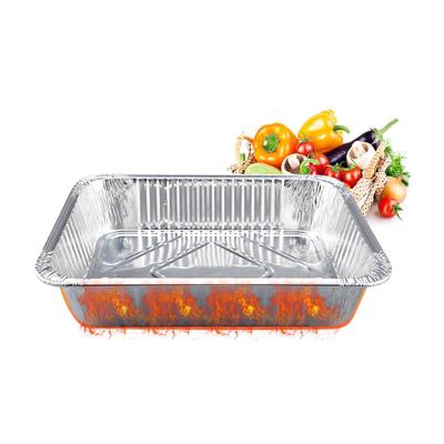 China Eco-friendly Disposable Aluminum Foil Container Food Grade Rectangle Aluminum Foil Pans With Lids Take Out Box for sale