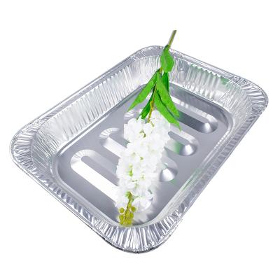 China Aluminum Foil Eco-friendly Disposable Container Oval BBQ Grill Tray/18