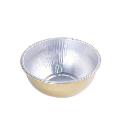 China Recycle Colorful Wholesale Round Smooth Wall Aluminum Foil Bowl Containers For Food Storage Packaging for sale