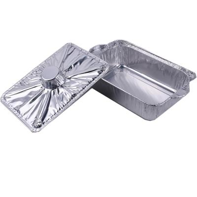 China Recycle Large Square Aluminum Foil Disposable Customizable Jar With Lid For Saudi Arabia for sale