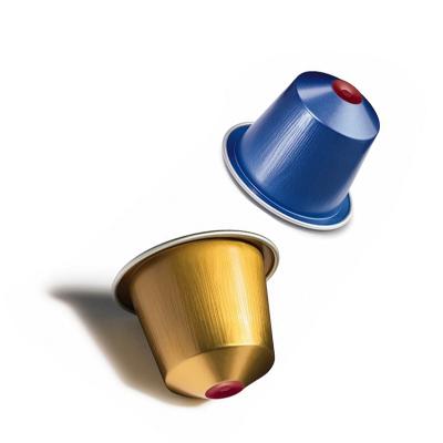 China Maker Compatible Empty Nespresso Aluminum Foil Coffee Viable Capsule With Foil Sealing Sticker for sale