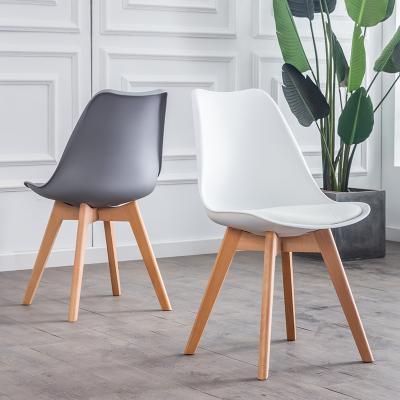 China Modern Design Free Sample Cheap Modern Dining Tulip Nordic Dining Chair With Wooden Legs China Factory Furniture Wholesale for sale