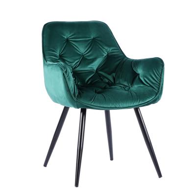 China Modern Design Factory Wholesale Modern Furniture Europe Style Velvet Dining Chair With Metal Legs for sale