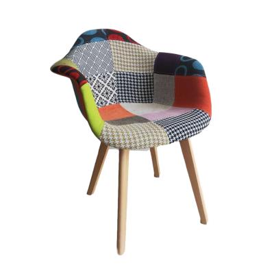 China Home Furniture Dining Room Fabric Colorful Patchwork Fabric (Size) Adjustable Hot Sale Wholesale Cheap Price Free Sample Dining Chair for sale