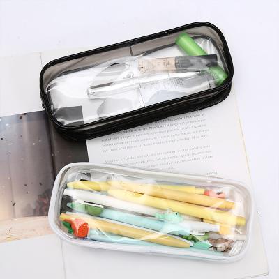 China 2022 Fashion Office School Clear Exam Pen Pencil Bag Stationary Case Purse with Zipper for Boys or Girls for sale