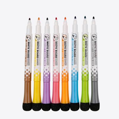 China New Design Office School Markers 8 Colors Set Durable Dry Erase Marker Pen with Magnetic Whiteboard Brush - 0.6mm for sale