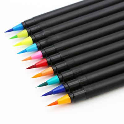 China 20 Colors Water Color Brush Pen Dye Ink Water Color Brush Marker Pen Brush - 0.6mm for sale