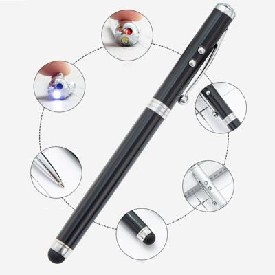 China Promotional Ink Heat Sensitive Erasable Metal 4 In 1 Laser Multi LED Indicator Torch Light Laser Indicator Pen For Teachers for sale