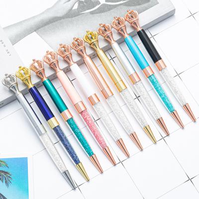 China Large Diamond Tip Pen With Custom Ink New Style Crown Metal Heat Sensitive Erasable Pen Rhinestones Ball Pen Crystal logo for sale