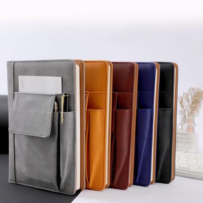 China Multifunctional Imitation Cloth Hand Insert Notebook A5 Office Notepad Pocket Pu Stationery Printed Leather Notebook Notebook for sale