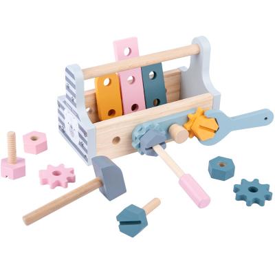 China Handy Wooden Toy Baby's Educational Wooden Toy Nut Screw Capacity Training Box for sale