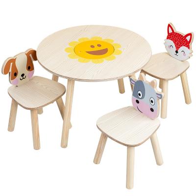 China Traditional Wooden Baby Eating Table Cartoon Game Study Table for sale