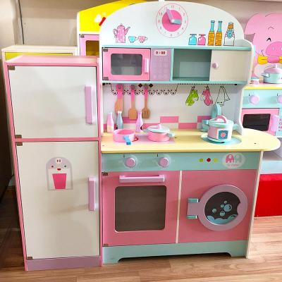 China Big Fun Entertainment Wooden Pink Kitchen Toy for sale