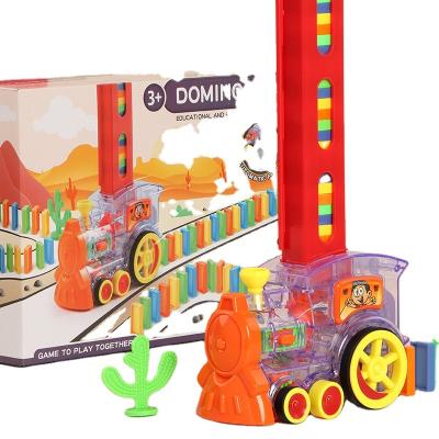 China 80pcs Color Educational Auto Train Licensing Dominoes DIY Early Education Children's Toys. for sale