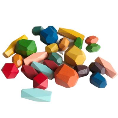 China Nordic Creative Stacked Open DIY TOY Forest Rainbow Stone Stone Beech Wood for sale