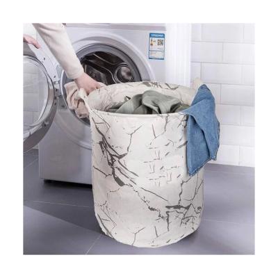 China 2021 Minimalist New Arrival Portable Dirty Oxford Cloth Custom White Laundry Pull Out Basket for sale