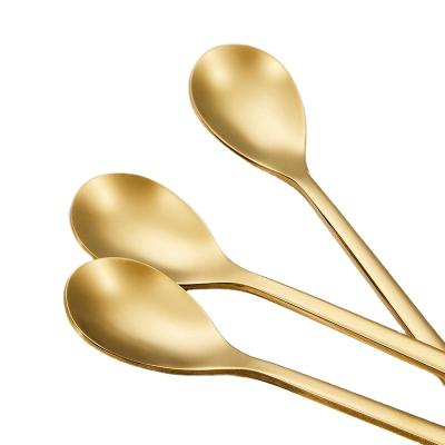 China 304 Special Hot Selling 304 Stainless Steel Gold Round Coffee Spoons Wholesale for sale